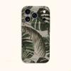 Natural Realistic Palm Leaves Art Graphic Design Modern Print Film Aesthetic Protective Shockproof Bumper Phone Case Cover For iPhone 141516ProMaxPlus