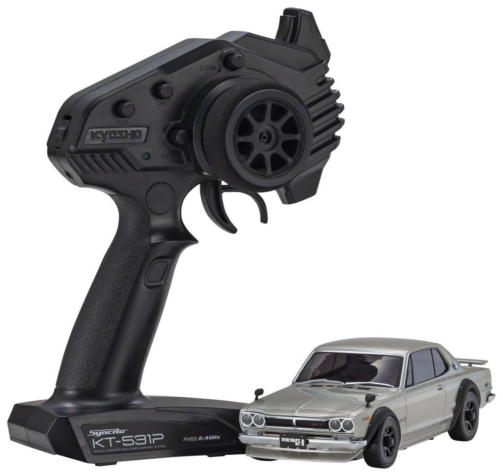 Kyosho MR04RWD Skyline KPGC10 Stříbrné elektrické ovládání rádia 32359S r/s GT-R