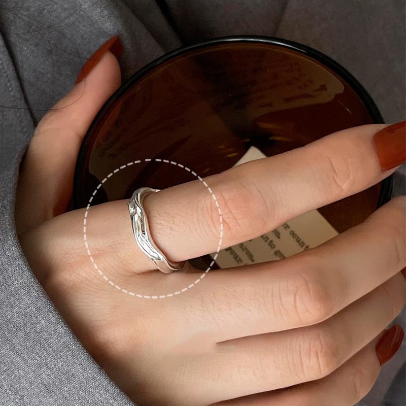 925 Silver Letter Smooth Rings For Women Trendy Simple Ins Open Jewelry Party Gifts