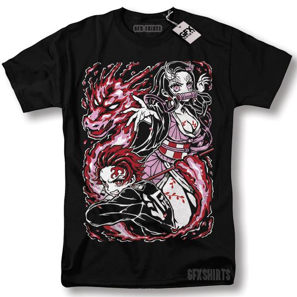 

Tanjiro Kamado Nezuko Demon Slayer Shirt Anime Manga Kimetsu no Yaiba T-Shirt Unisex T-Shirt M