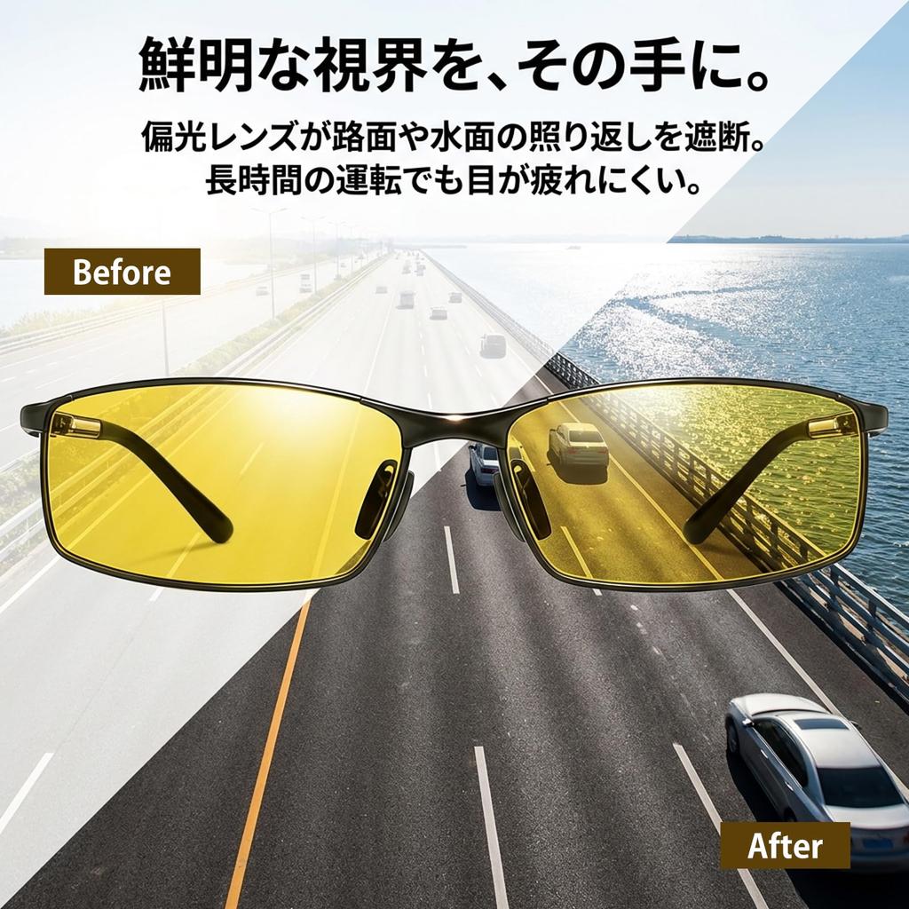 [luckinsell] Night Sunglasses, Night Driving Glasses, Men's Night Glasses, UV400,