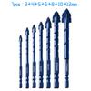 7/6/5/4PCS Four-edge Serrated Drill Bit Set For Drilling Holes In Glass Tiles Walls Concrete 3-12mm Sawtooth Drill Bit Set Tool