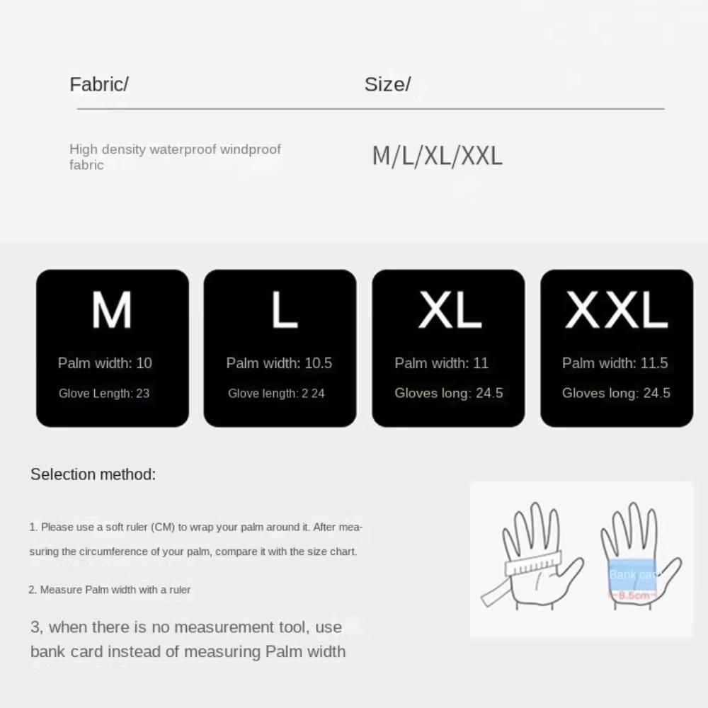 New Winter Motorcycle Riding Full Finger Gloves Men Thickened Waterproof Warm Touch Screen Gloves Outdoor Skiing Cycling Sports