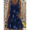 Abito Sexy da Donna con Stampa Digitale Off-the-shoulder e Scollo a Halter, Ampio, con Pizzo, Casual