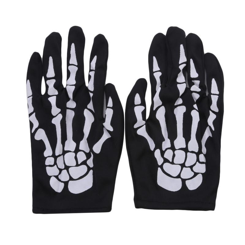 

2025 Хэллоуин Белые перчатки скелета и маска для лица черепа для взрослой вечеринки в костюмах ужасов, страшный призрак, косплей, маскарадные принадлежности