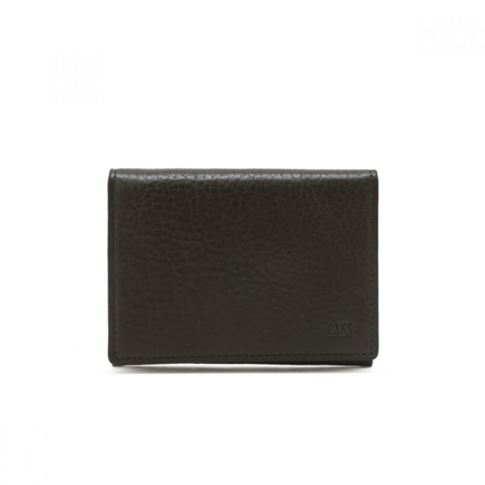 Daks Khaki Embossed Logo Leather Card Wallet Dbho5fl04k3