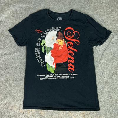 Selena Hemd Damen Medium Schwarz Königin der Cumbia Konzertband Lateinische Musik T-Shirt