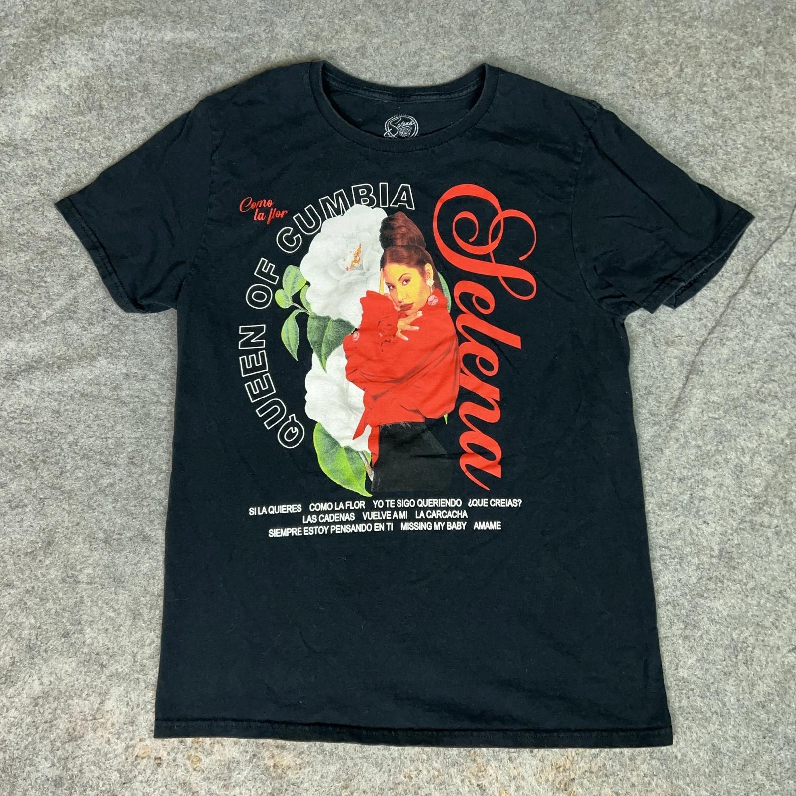 

Selena Shirt Womens Medium Black Queen of Cumbia Concert Band Latin Music Tee 4XL
