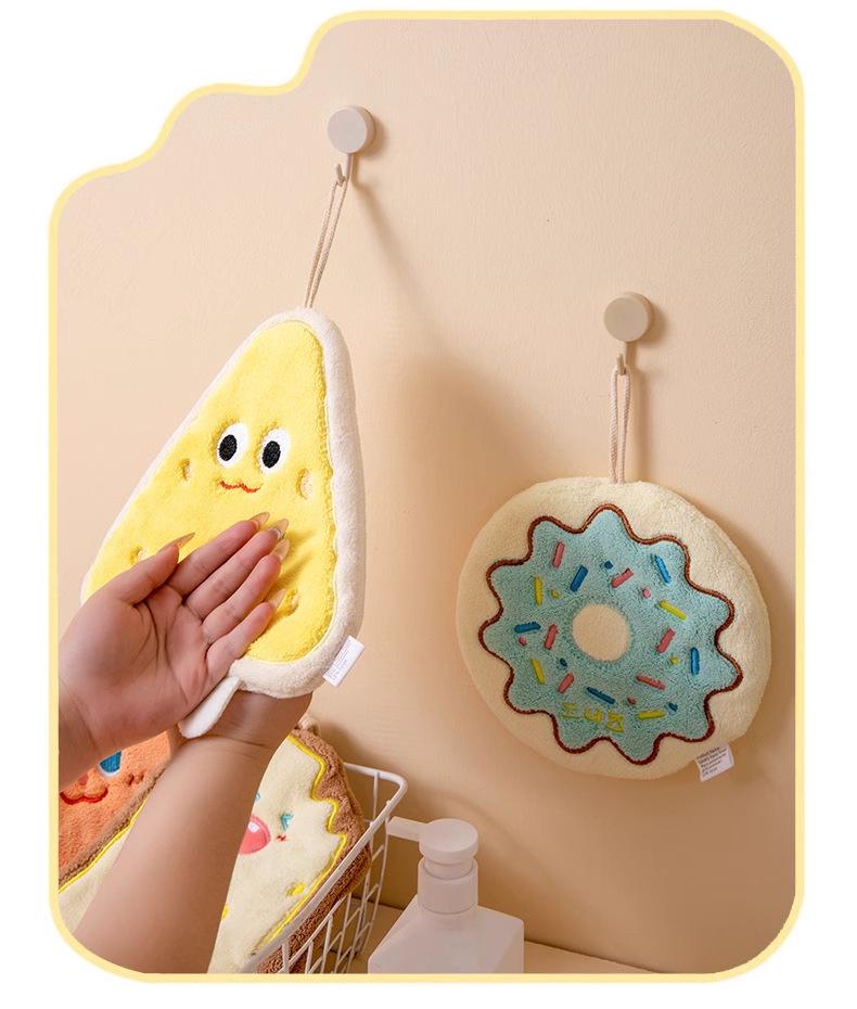 Free Shipping: Korean Style Cartoon Hand Towel - Absorbent, Quick-Drying Coral Fleece for the Kitchen