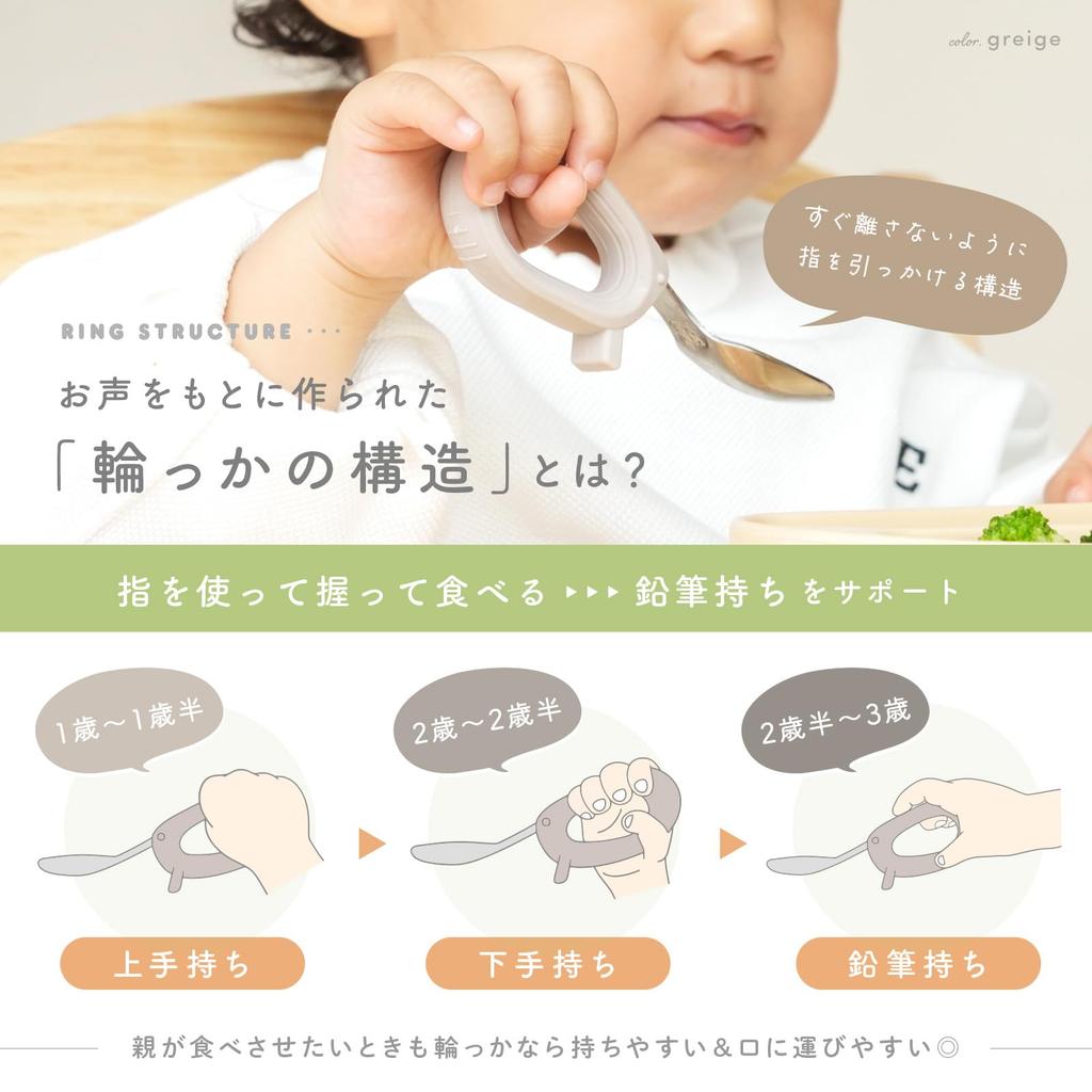 Kształt pasuje do małych rąk Jedzenie z radością tecopeco Zestaw łyżki i widelca dla niemowląt z etui, wygodny do przenoszenia Naczynia do jedzenia dla niemowląt Zestaw sztućców dla niemowląt [The "wakka"