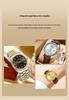 Oufanni Unisex Luminous Quartz Watch with Sunburst Dial and Waterproof Leather-Steel Band.