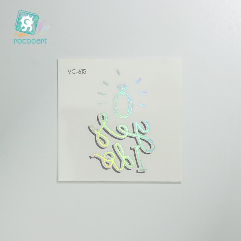 Fashionable Metallic Laser Tattoo Stickers for Weddings and Bachelorette Parties 60x60 mm