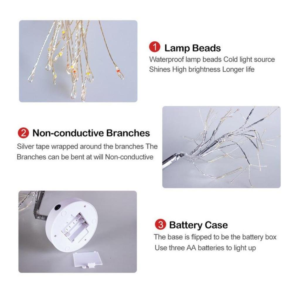 LED Night Light Mini Christmas Tree Copper Wire Garland Lamp For Kids Home Bedroom Decoration Decor Fairy Light USB powered