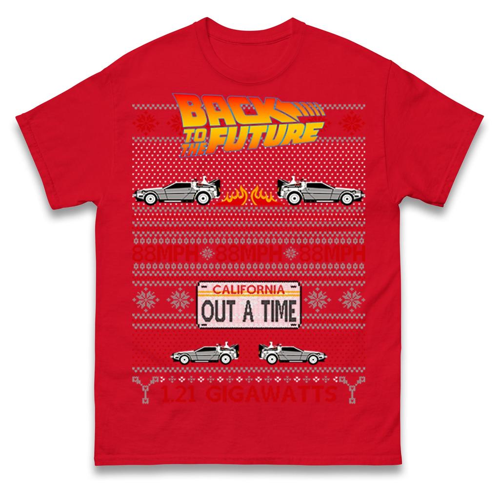Back To The Future Out A Time Christmas T Shirt Tshirt Mens Womens Unisex Tops Tees