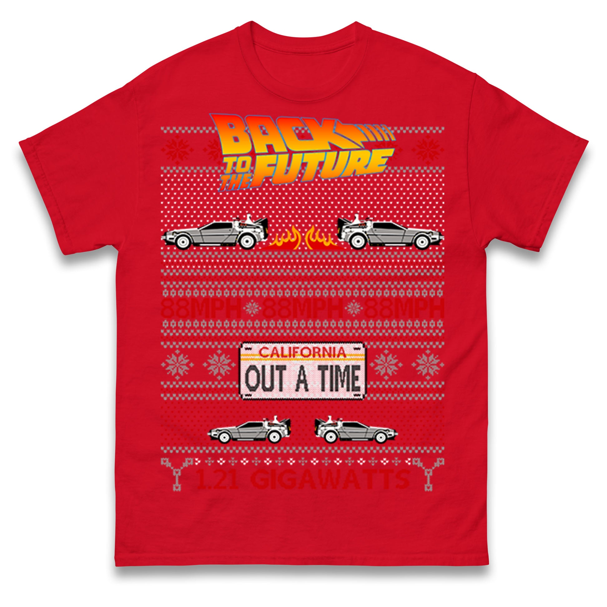 Back To The Future Out A Time Christmas T Shirt Tshirt Mens Womens Unisex Tops Tees S