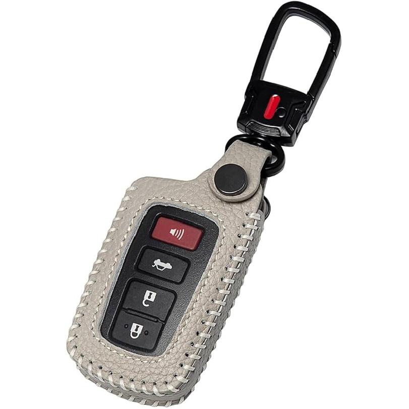 For Toyota Key Fob Cover Keychain Leather Car Key Case Fob Holder Compatible Highlander Tacoma Tundra Rav4 4Runner Camry Sequoia Corolla Prius