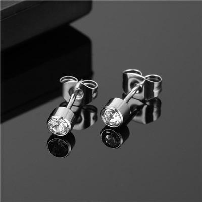 Charms Edelstahl Kristall Zirkon Ohrstecker Ohrringe Für Frauen Männer Runde Piercing Hochzeit Schmuck Geschenk