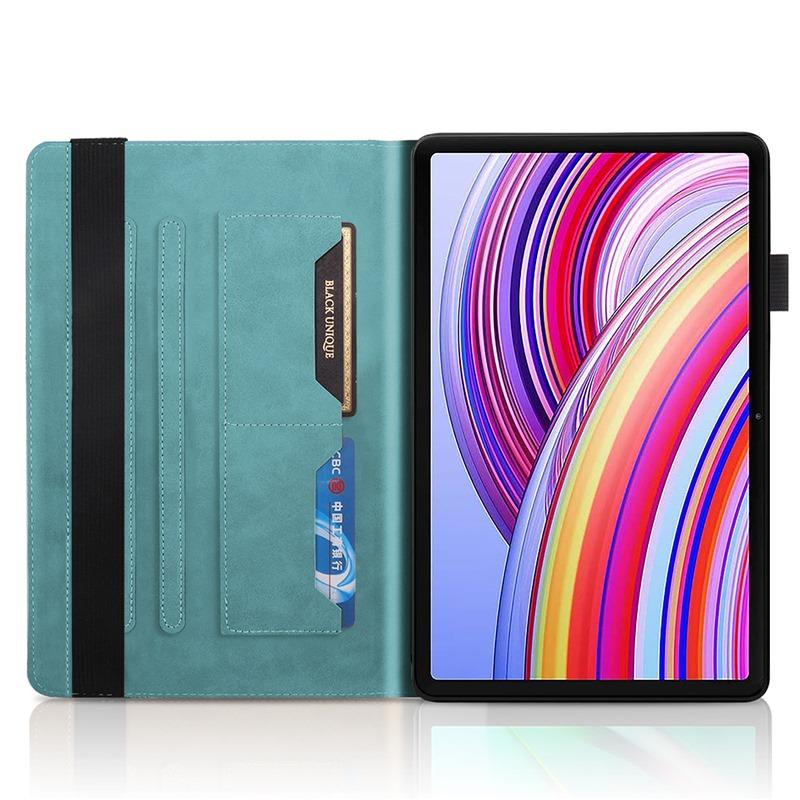 Suitable for Redmi Pad Pro 12.1 tablet, featuring a Tree of Life embossed design, card slots, a stand, and drop-proof leather case (SE)
