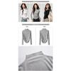 Women Combed Cotton Half Turtleneck Long Sleeve Waist Fitted Pleated Bottoming T Shirt