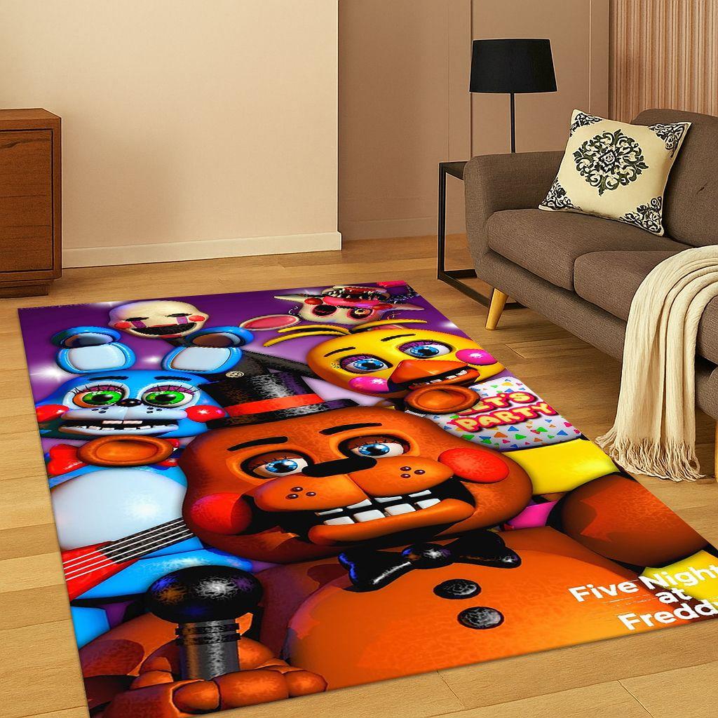 Tappeto Cartoon 3D F-FNAF per Camera da Letto Soggiorno Divano Zerbino Decorazione Casa, Tappeto Area Giochi Bambini Antiscivolo Regalo di Natale