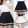 Sommer Frauen Mode Koreanische Version Stil Falten Rock Einfarbig Hohe Taille Casual Mini Schule Rock
