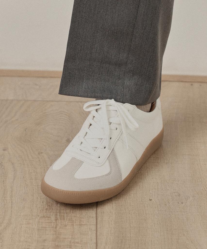 Analog Mood German Army Half Leather Sneakers (White)