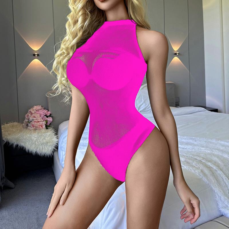 Sexy Lingerie Women Mesh See Through Tight Bodysuit Bikini Net Clothes Hollow Transparent Swimsuit Temptation Exotic Costumes