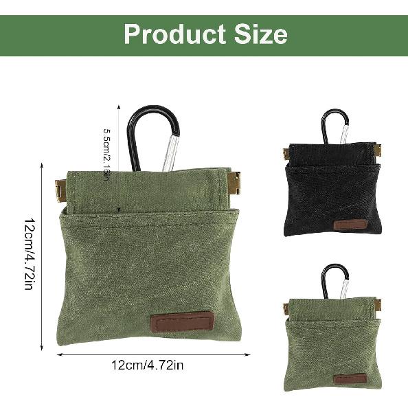 2Pcs Dog Treat Pouch, Dog Treat Pouches for Pet Training, Portable Auto Closing Dog Walking Bag with Carabiner for Puppy Travel or Outdoor Use Black