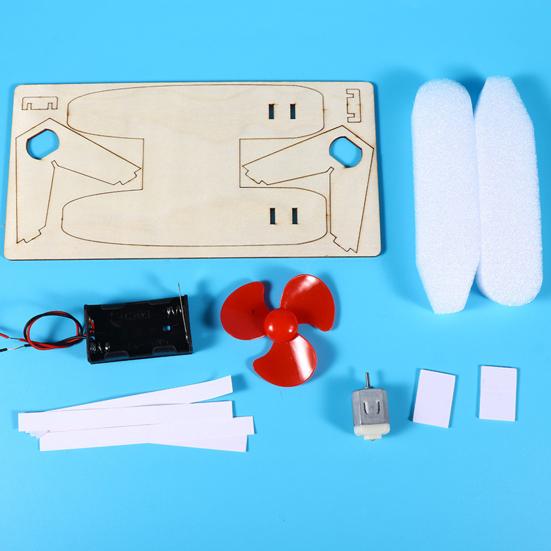 1 набор DIY Wind Powered Boat Model Kit Handmade Wooden Puzzle Hovership Building Crafts Kids STEM Educational Physics Science Experiment Toy