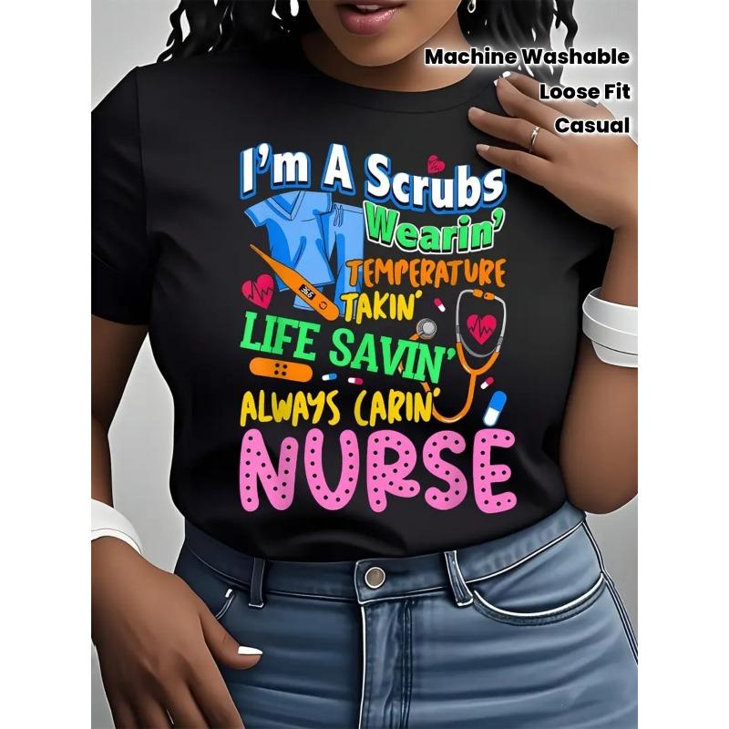 Women's T-Shirt Spring/Summer Casual Attire, Machine Washable Loose-Fit Top for Layering & Relaxed Outfits (No Bulk) 100% Pure