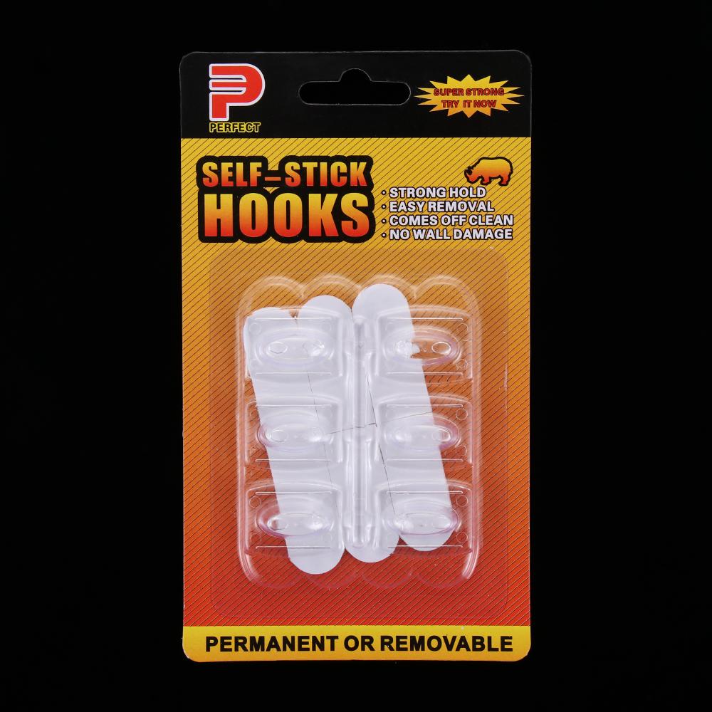 No Drill Transparent Cross Stitch Photo Frame Hook Removable Storage Hanger Seamless Adhesive Hooks