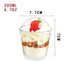 Square Transparent Disposable Dessert Cup - Perfect for Pudding, Jelly, Mousse, and Ice Cream.