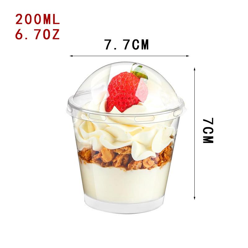 Square Transparent Disposable Dessert Cup - Perfect for Pudding, Jelly, Mousse, and Ice Cream.