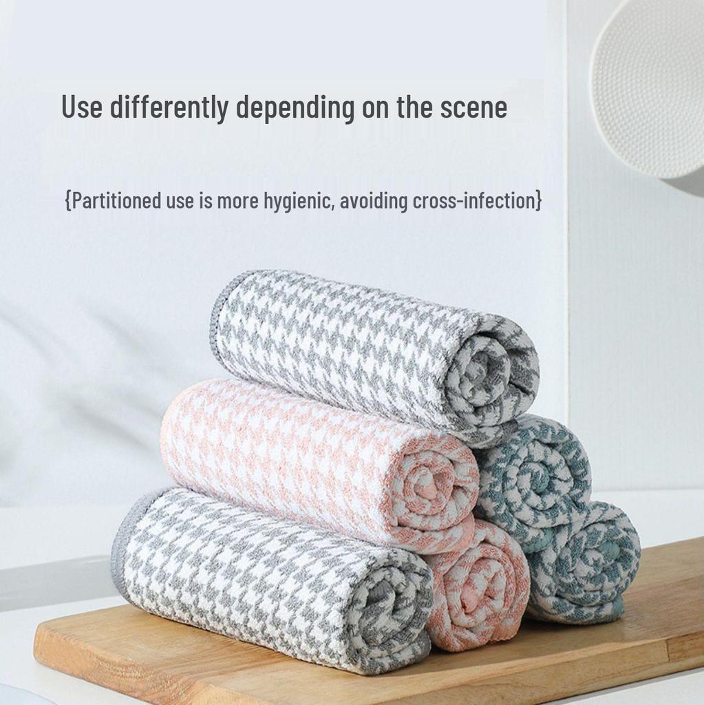 Thickened Absorbent Lint-Free Waffle Dishcloth for Kitchen Cleaning