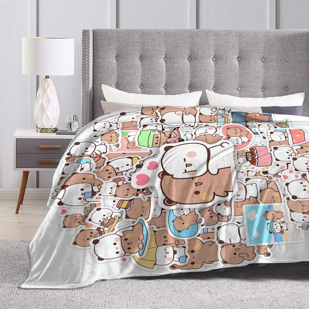 Bubu & Dudu Collage Soft Comfy Blanket Funny Travel Office Bedding Throws Couch Bed Flannel Bedspread Sofa Bed Cover