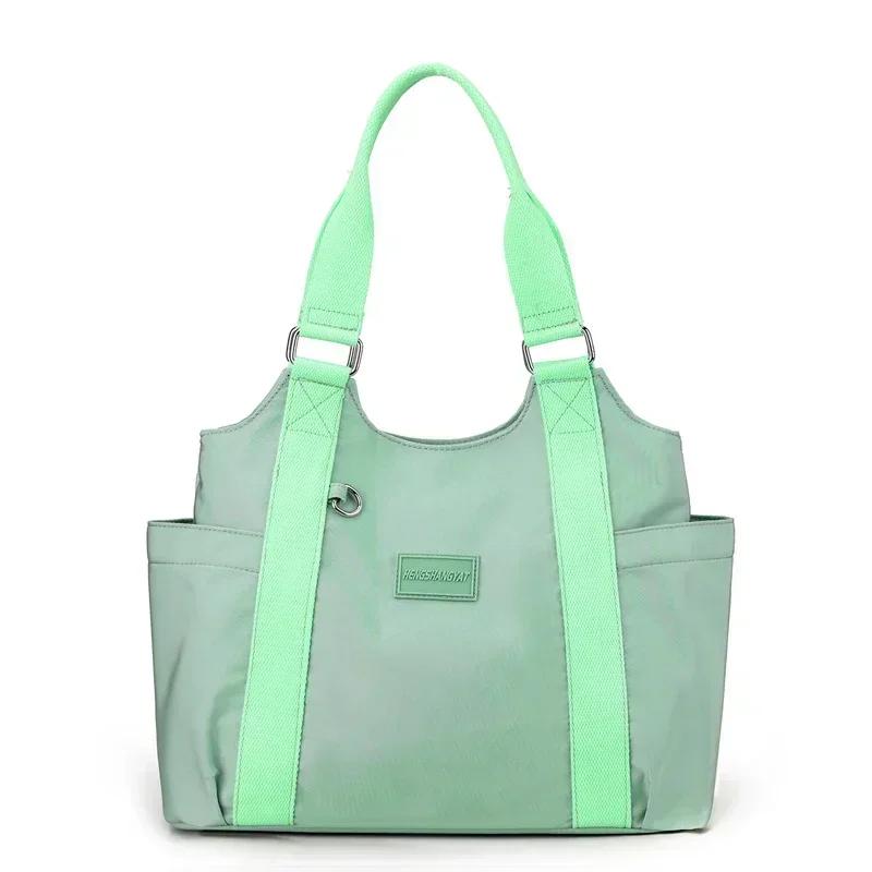 Solid Zipper Ladies Shoulder Travel Crossbody Bags for Women Nylon Large Capacity Bag