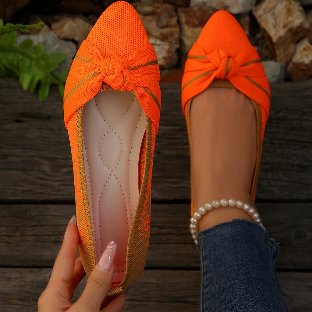 Fashion Pointed Bow Flat Shoes Women's Fashion Lightweight Comfortable Casual Shoes Large Size Women Loafers 2025