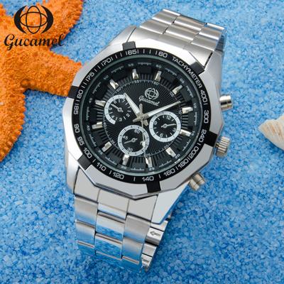 GUCAMEL Type Men's Watch New Steel Belt Calendar Quartz Watch Student Boys Fashion Watch Men's Watch