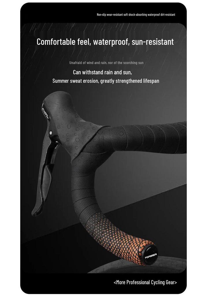 Dual-Color Shock-Absorbing, Anti-Slip, Stain-Resistant, Breathable, Washable Mountain Bike Handlebar Tape for Comfort