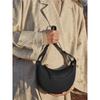 Small Niche Design, High-end Texture Crossbody Crescent Bag, Women's Genuine Leather Armpit Saddle Bag
