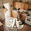 Vintage Eiffel Tower,Round Area Rug,Carpet Rug for Living Room Bedroom Sofa Playroom Decor,Non-slip Floor Mat