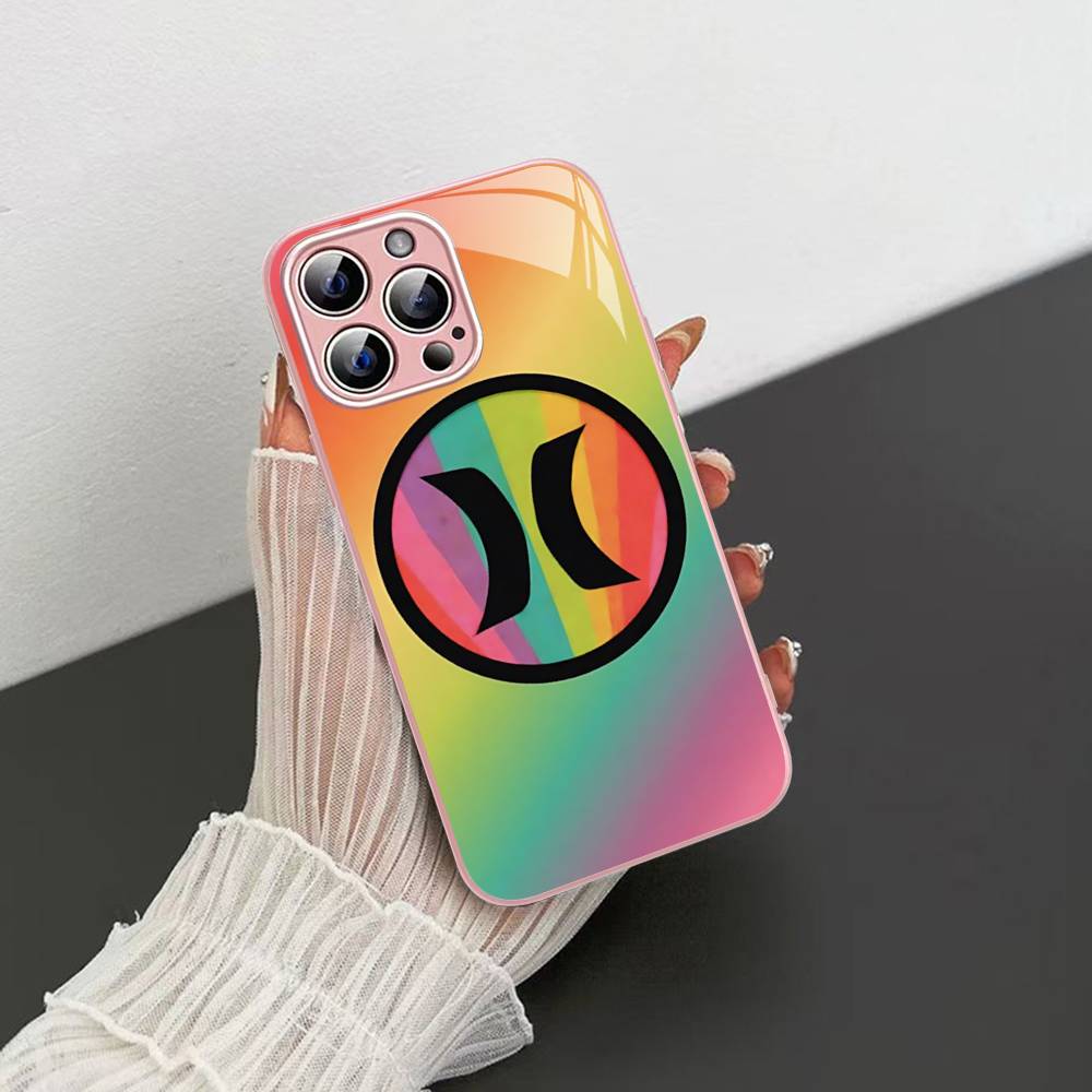 Klassische Berühmte Marke H-HurleyS Logo Gehärtetes Glas Für Iphone 14 13 12 11 Pro Mini XS MAX 14Plus X XS XR Hüllen