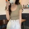 Women's Slim Fit Solid Color U-Neck Short Sleeve T-Shirt - 2025 Summer Trend