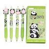 4 Pcs 0.5mm Gel Ink Pen Cartoon Panda Neutral Pen Retractable Black Ink Pen Lovely Capybara Pressing Pen for Journaling