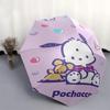 Purple Ice Cream Pochacco Automatic Opening and Closing Umbrella, Lightweight 3-Fold, With Cute Cartoon Characters, Suitable for Home, Outdoor and Dai