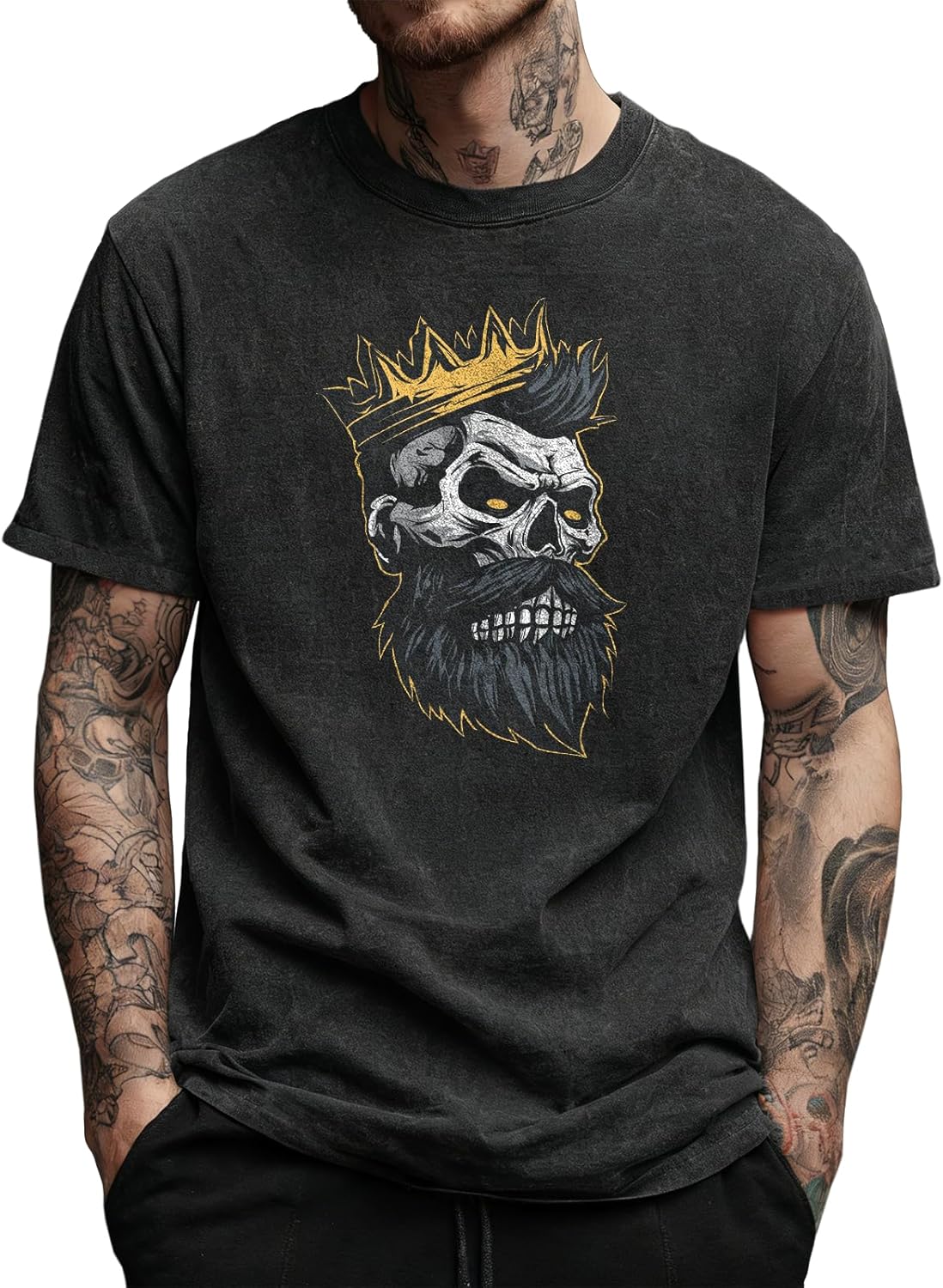 

domirica Mens Graphic T-Shirts Solid 100% Cotton Acid Washed Big and Tall Y2K 2026 Summer Breathable Quick Dry Streetwear 5XL різнокольоровий