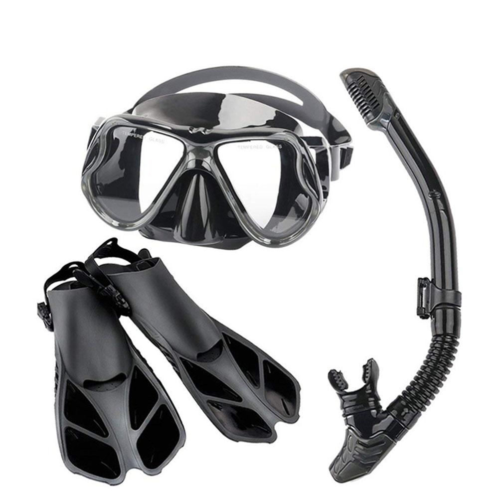 Diving Suit Diving Fins Snorkeling Mask Silicone Snorkel Three-piece Suit