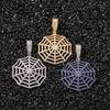 3A Zircon Spider Web Pendant Necklace, European American Cross-border Unique Mesh Design Short Trendy Statement Jewelry