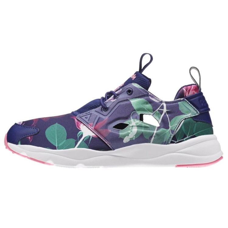 Reebok Furylite Graphic Low-Top Lifestyle Sneakers Women Sneakers Purple Green AQ9837
