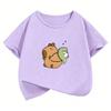 Trendy Kawaii Capybara Printed Design T Shirts Capibara Kids Children's T-shirt Boys Girls Summer Spring Casual Top Tee